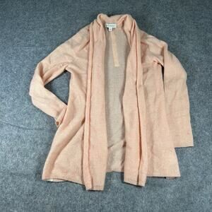 White + Warren Sweater Womens Small Trapeze Cardigan Coral Cashmere Luxury